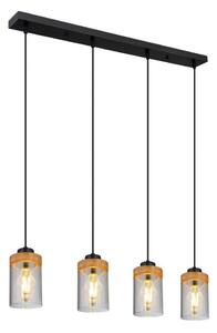 Globo 15557-4H - Lampadario a sospensione con filo FINCA 4xE27/40W/230V metallo/legno