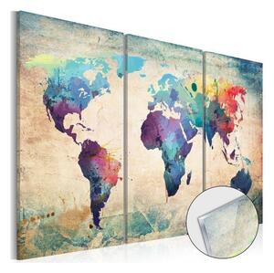 Quadri su vetro acrilico Rainbow Map [Glass]