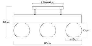 Globo 15656-3D - Plafoniera MOITAS 3xE27/40W/230V