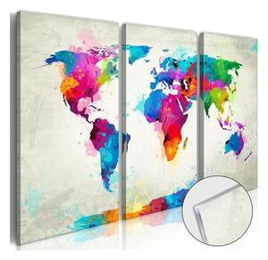 Quadri su vetro acrilico World Map: An Explosion of Colours [Glass]