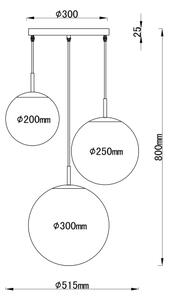 Globo 1581-3S - Lampadario a sospensione con filo JOEL 3xE27/60W/230V