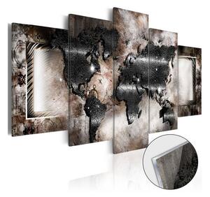 Quadri su vetro acrilico Graphite Map [Glass]