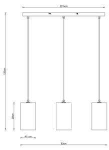 Globo 21002-3H - Lampadario a sospensione con filo OLLY 3xE14/25W/230V nero