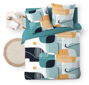Set copripiumino e federa color foglia di tè in cotone per letto matrimoniale 200x200 cm Sprint – douceur d'intérieur
