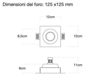 Faretto incasso lampadari bartalini retarc 060 gu10 led gesso verniciabile - Lampadari Bartalini Gesso