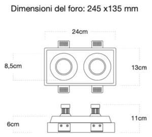 Faretto incasso lampadari bartalini retarc d 060d gu10 led gesso verniciabile - Lampadari Bartalini Gesso