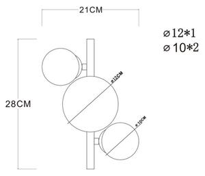 Globo 56135-3W - Lampadario a plafone LED RIHA 3xG9/3,5W/230V ottone