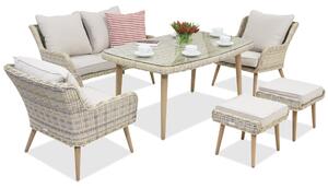 Mobili da giardino Bilbao Apetito 4 + 2 pouf sabbia Garden Point