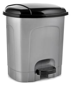 Cestino per la spazzatura grigio in plastica con pedale 3 l – Orion