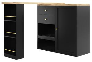 Tavolo Da Bar HOMCOM Con 3 Ripiani - 112x57x106 Cm, Nero, Perfetto Per Cucina, Soggiorno O Ufficio
