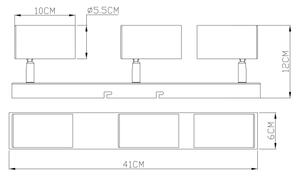 Globo 57911-3B - Faretto ROBBY 3xGU10/35W/230V nero