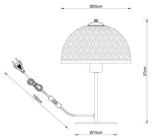 Globo 15767T - Lampada da tavolo COLLY 1xE27/15W/230V bambù
