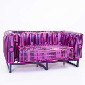 Divano Yomi �dition limit�e, LUMINOSO NEP dimensioni 76x151xH69 cm peso 14,8 kg, seduta gonfiabile in TPU colore Aluminium con seduta fucsia