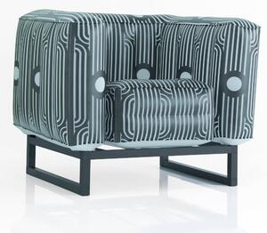 Poltrona YOMI NEP LUMINOSO Aluminium Dimensioni 70x83x h77 cm peso 12 kg, seduta gonfiabile in TPU colore Aluminium con seduta trasparente