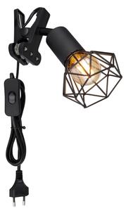 Globo 54802SK - Applique con clip XARA I 1xE14/40W/230V nero