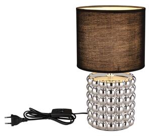 Globo 21626C - Lampada da tavolo VALENTINO 1xE14/40W/230V nero/argento