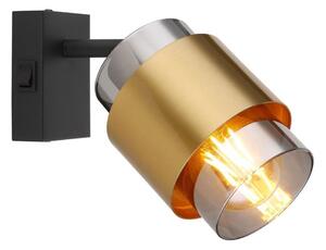 Globo 15560-1 - Faretto da parete MILLEY 1xE27/40W/230V nero/ottone