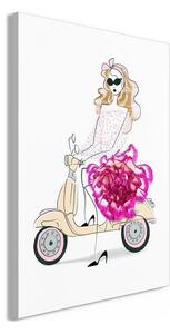 Quadro - Girl on a Scooter (1 Part) Vertical