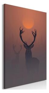 Quadro - Deers in the Fog (1 Part) Vertical