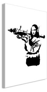 Quadro - Banksy Mona Lisa with Rocket Launcher (1 Part) Vertical