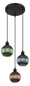 Globo 15638-3 - Lampadario a sospensione con filo ZUMBA 3xE27/25W/230V diametro 36 cm rame/verde/blu