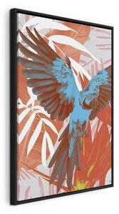 Quadro - Exotic Wings - Parrot Among Abstract Leaf Patterns