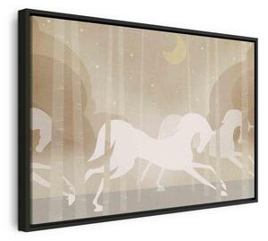 Quadro - Moon Horses - Horses Galloping Among Trees on a Starry Night