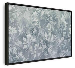 Quadro - Ornaments in Worn Muted Turquoises: Delicate Plant Pattern