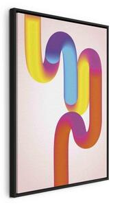 Quadro - Colorful Turns - Dynamic Composition in Shades of Yellow Pink and Blue