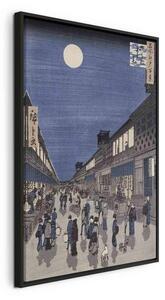 Quadro - Night time view of Saruwaka Street from Meisho Edo Hyakkei (One Hundred Views of Edo) (Utagawa Hiroshige)