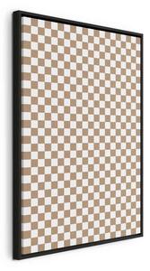 Quadro - Checkerboard Pattern - Brown-White Grid with a Subtle Noise