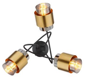 Globo 15560-3D - Lampadario a plafone MILLEY 3xE27/40W/230V nero/ottone