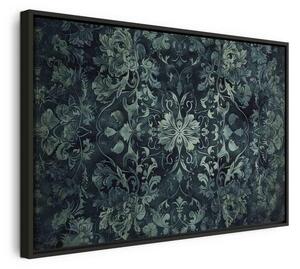 Quadro - Oriental Pattern Carpet: Emerald Ornaments and Worn Patterns