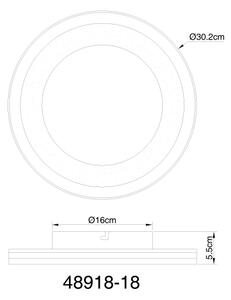 Globo 48918-18 - Plafoniera LED CLARINO LED/18W/230V diametro 30,2 cm