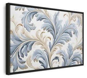 Quadro - Baroque Ornaments in Light Cream-Blue Hues