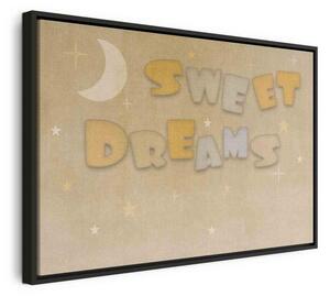 Quadro - Sweet Dreams - Pastel Inscription Surrounded by the Moon and Stars