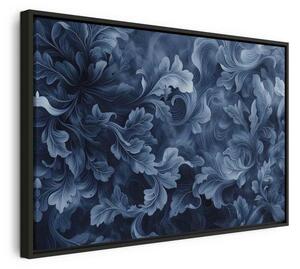 Quadro - Abstract Ornaments Dark Blue Victorian Leaves