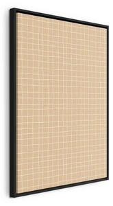 Quadro - Waving Lines - Creamy Grid on a Noisy Pastel Background