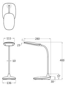 Globo 58455W - Lampada da tavolo LED dimmerabile con funzione Touch BOTAL LED/9W/230V bianco