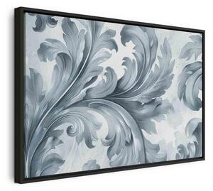 Quadro - Stone Baroque Ornaments in Light Shades of Gray-Blue
