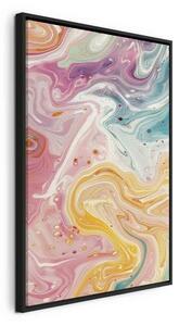 Quadro - Colorful Chaos - Dynamic Shapes in Shades of Pink Yellow and Blue