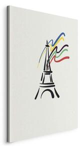 Quadro - Eiffel Tower and Colorful Ribbons