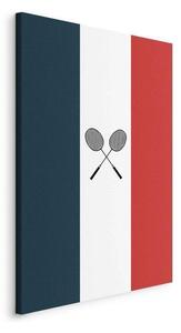 Quadro - Black Badminton Rackets Against the Backdrop of the French Flag