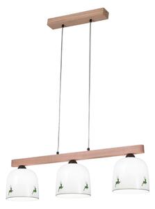 Kolarz A1352.83.G.100-Lampadario a sospensione con filo NONNA 3xE27/60W/230V cervo quercia/bianco/verde