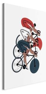 Quadro - Cycling Race Competitors on a Light Background - Illustration