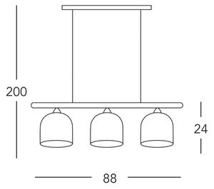 Kolarz A1352.83.Gr.100- Lampadario a sospensione con filo NONNA 3xE27/60W/230V cervo quercia/bianco/grigio