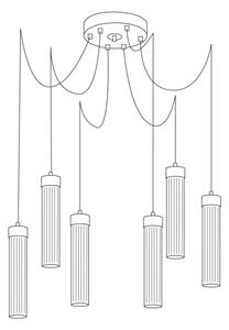 Kolarz 6009.30650 - Lampadario a sospensione con filo RAGGIO 6xE14/25W/230V ragno argento