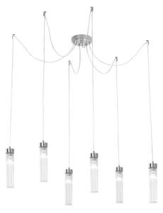Kolarz 6009.30650 - Lampadario a sospensione con filo RAGGIO 6xE14/25W/230V ragno argento