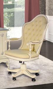 Sedia da ufficio in legno sedia direzionale Chesterfield mobili italiani bianco girevole bianco nuovo