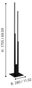 Eglo 900082 - Lampada da terra LED RGBW dimmerabile FRAIOLI-Z2xLED/16W/230V nero
